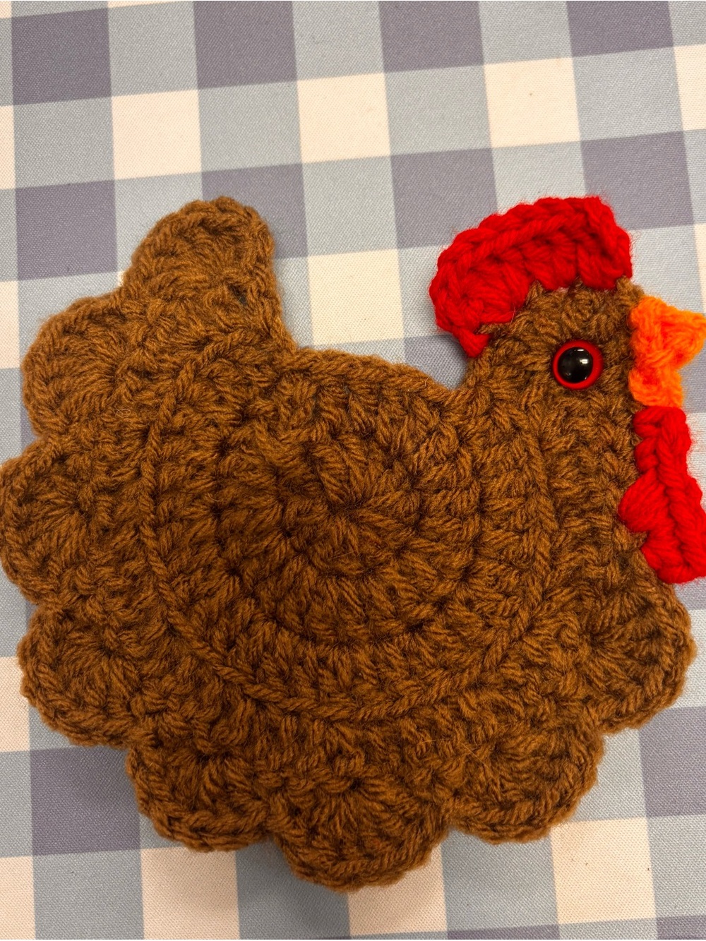 Handmade Crochet Chicken Coaster-set of 2-new